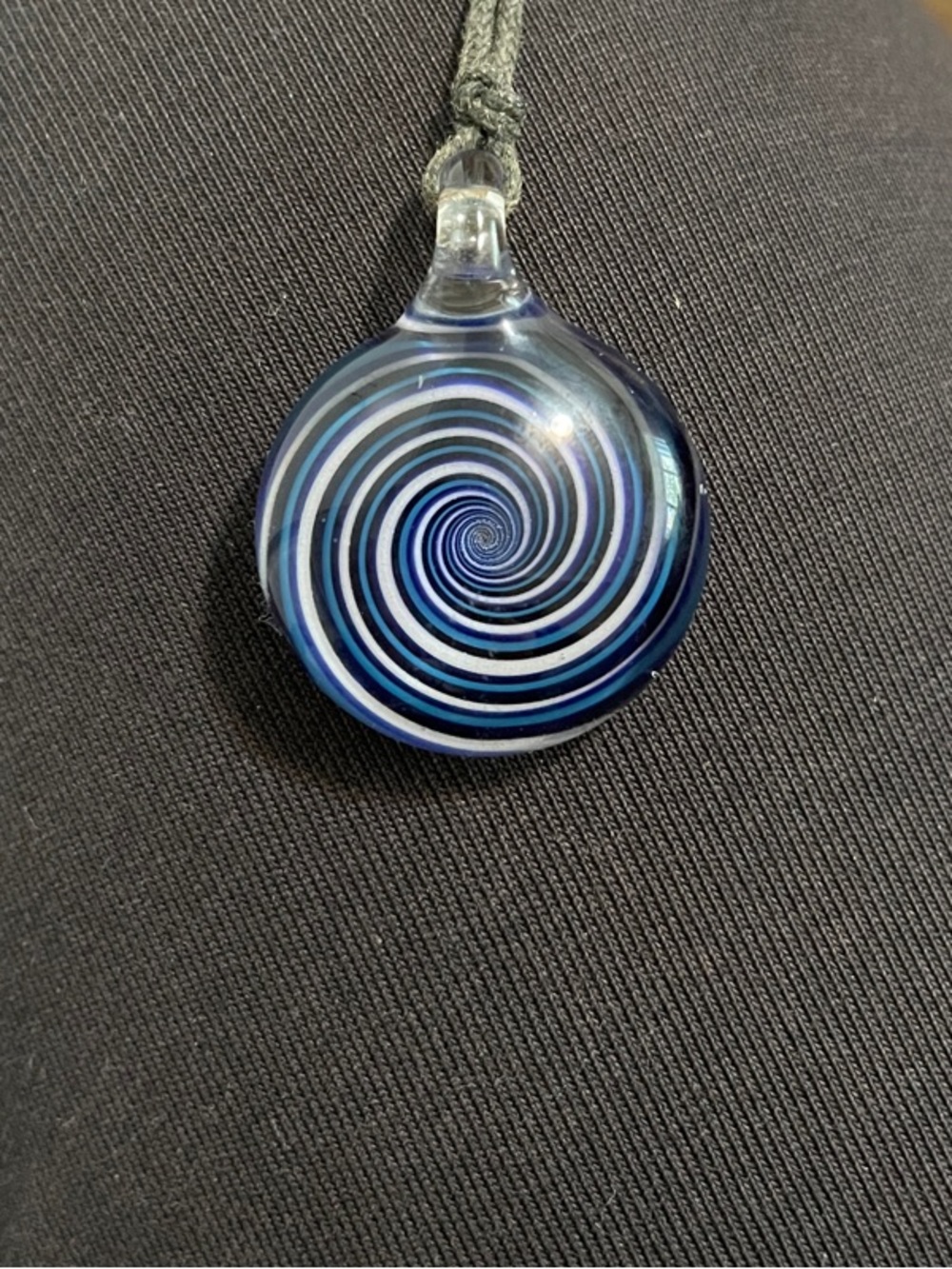Glass Spiral Pendant Necklace
